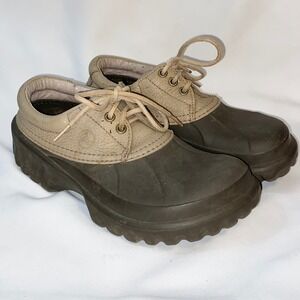 Crocs All Terrain Axle Duck Boots Leather Trim Waterproof Islander M 8 W 9